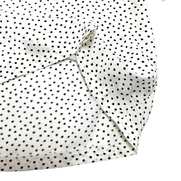 ZARA Ruffle Short-Sleeve Polka Dots Oversized Blouse in White New - Picture 6 of 7